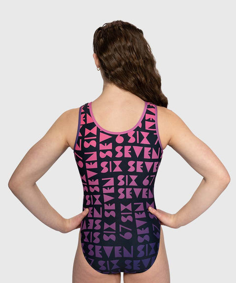 Plum Six Seven Art Deco Flip Side Gymnastics Leotard