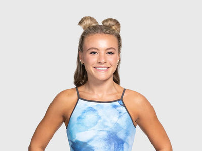 Plum Aurora Marble Spaghetti Strap Leotard