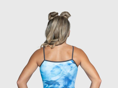 Plum Aurora Marble Spaghetti Strap Leotard