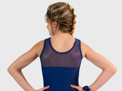 Plum Basic Mesh Leotard-Navy