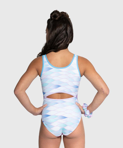 Plum Cosmic Wave Keyhole Gymnastics Leotard