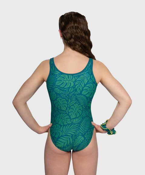 Plum Endless Palm Swoop Gymnastics Leotard