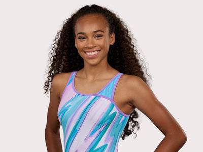 Plum Cares Lightning Flash Keyhole Back Tank Leotard