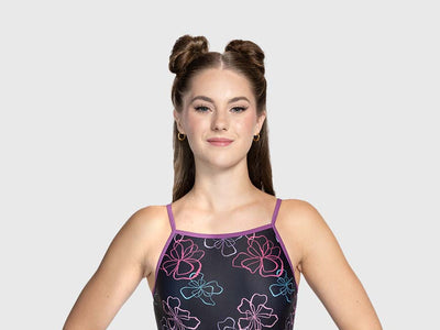 Plum Midnight Garden Criss Cross Leotard