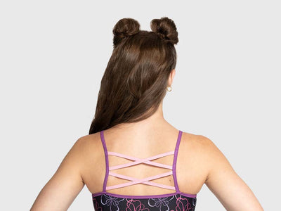 Plum Midnight Garden Criss Cross Leotard