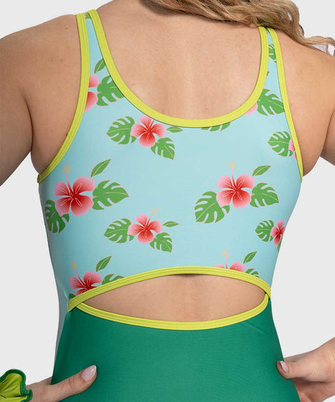 Plum Petal Breeze Keyhole Gymnastics Leotard