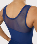Plum Basic Navy Mesh Tank Leotard