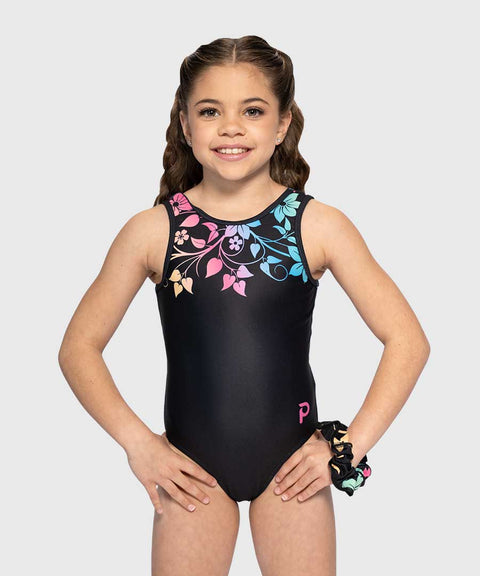 Plum Rainbow Vine Traditional Gymnastics Leotard