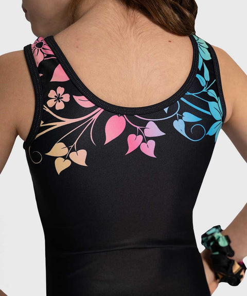 Plum Rainbow Vine Traditional Gymnastics Leotard