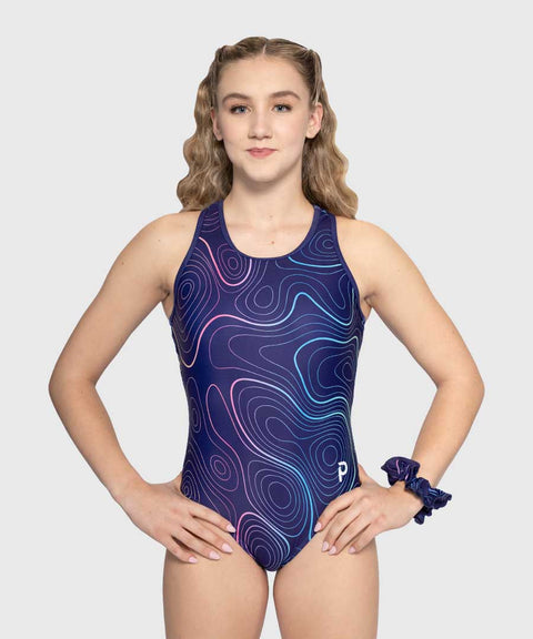 Plum Shoreline Swirl Racerback Leotard
