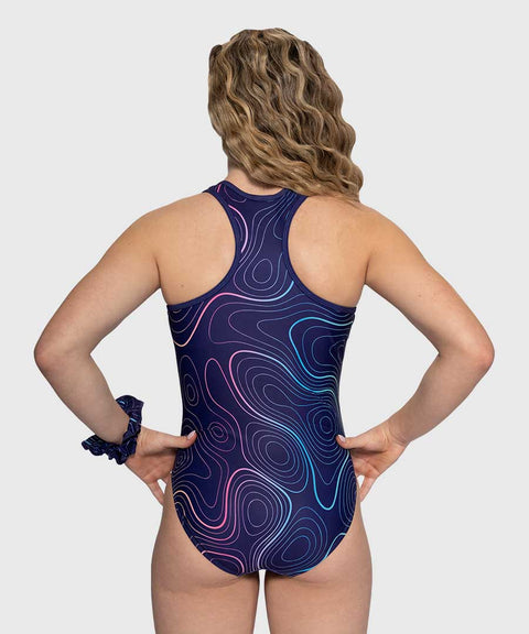 Plum Shoreline Swirl Racerback Leotard