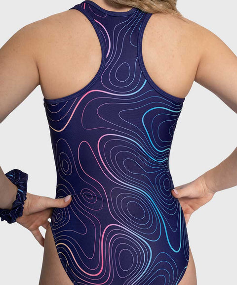 Plum Shoreline Swirl Racerback Leotard
