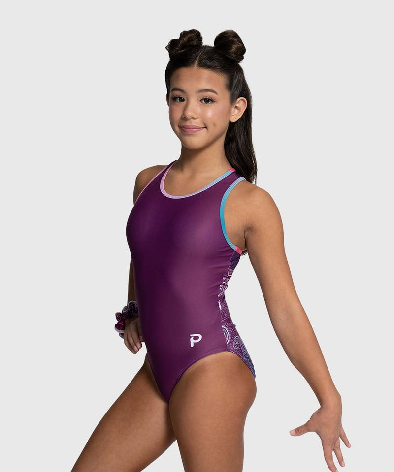 Plum Vortex Racerback Leotard