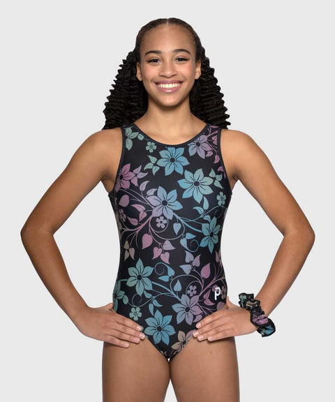 Plum Wildflower Whisper Traditional Gymnastics Leotard