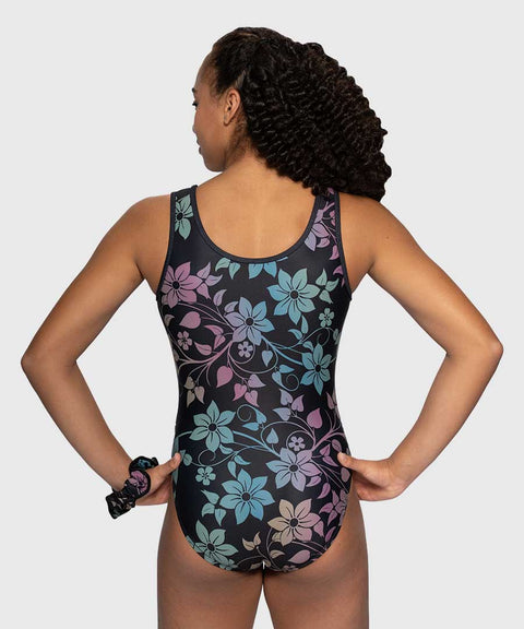 Plum Wildflower Whisper Traditional Gymnastics Leotard