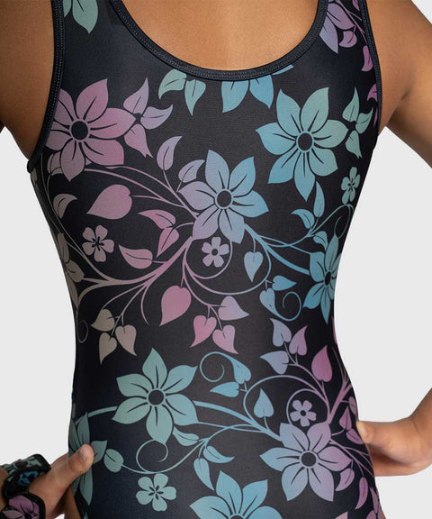 Plum Wildflower Whisper Traditional Gymnastics Leotard