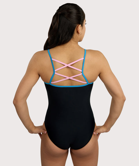 Plum Core Y2K Criss Cross Strap Leotard