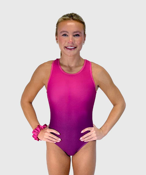 Gymnast wearing Plum Practicewear leotard for girls