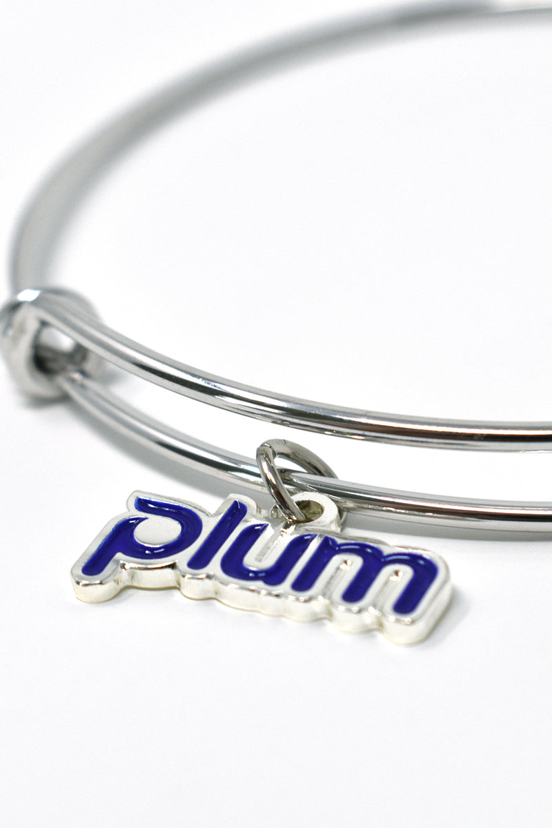 Plum Charm Bracelet with Purple Organza Bag